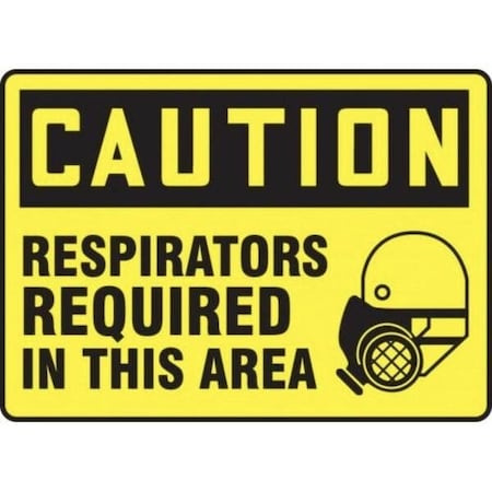 Accuform OSHA CAUTION SAFETY SIGN RESPIRATORS MPPA652XP